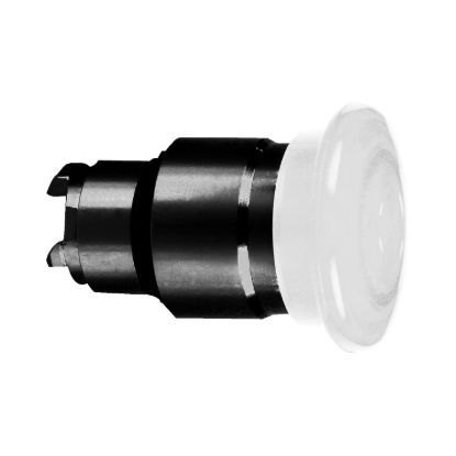 Picture of white Ø40 illum mushroom pushbutton head Ø22 spring return for integral LED