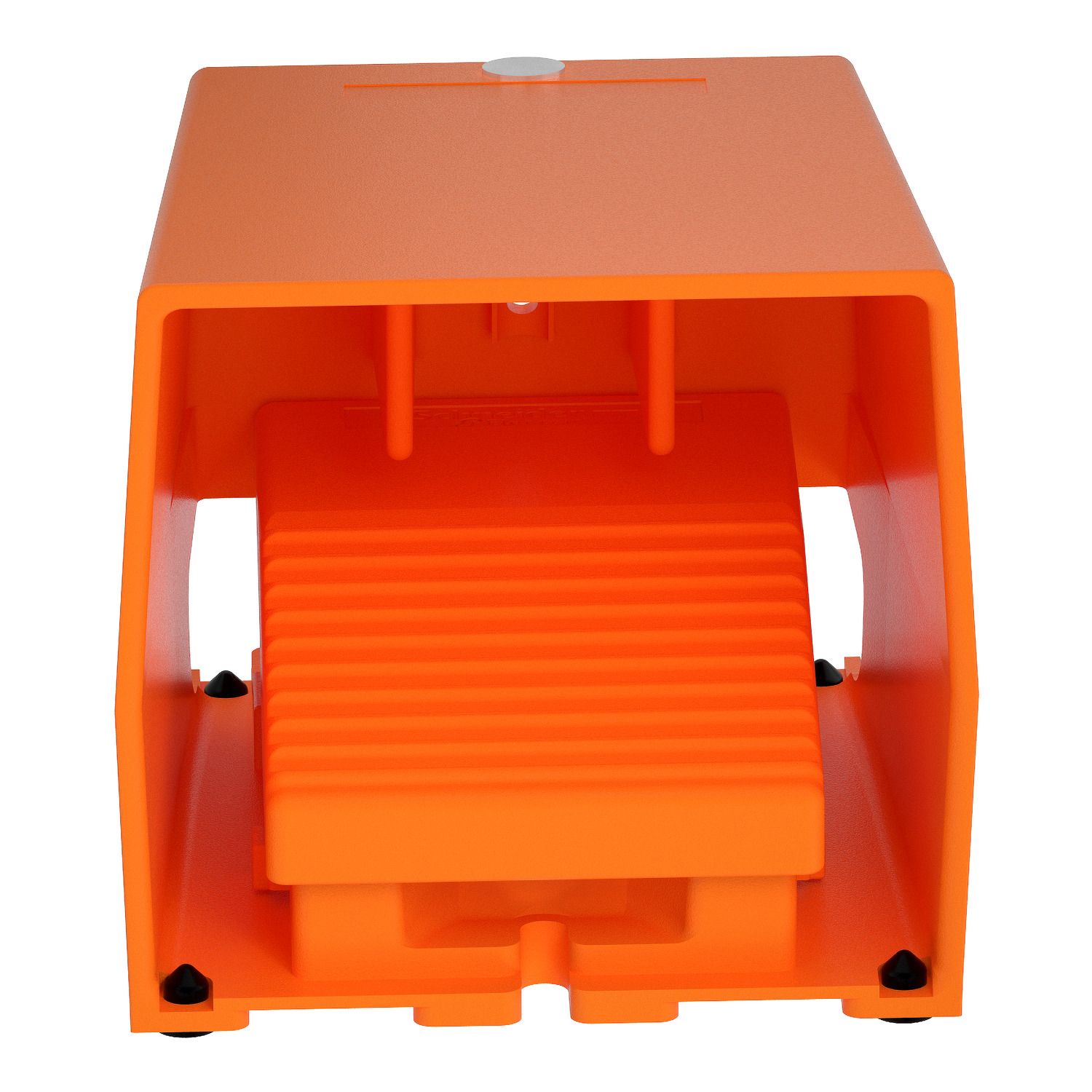 Picture of Single foot switch, Harmony XPE, metal, orange, with cover, 1 step, 1 contact 1NC+NO, IP66