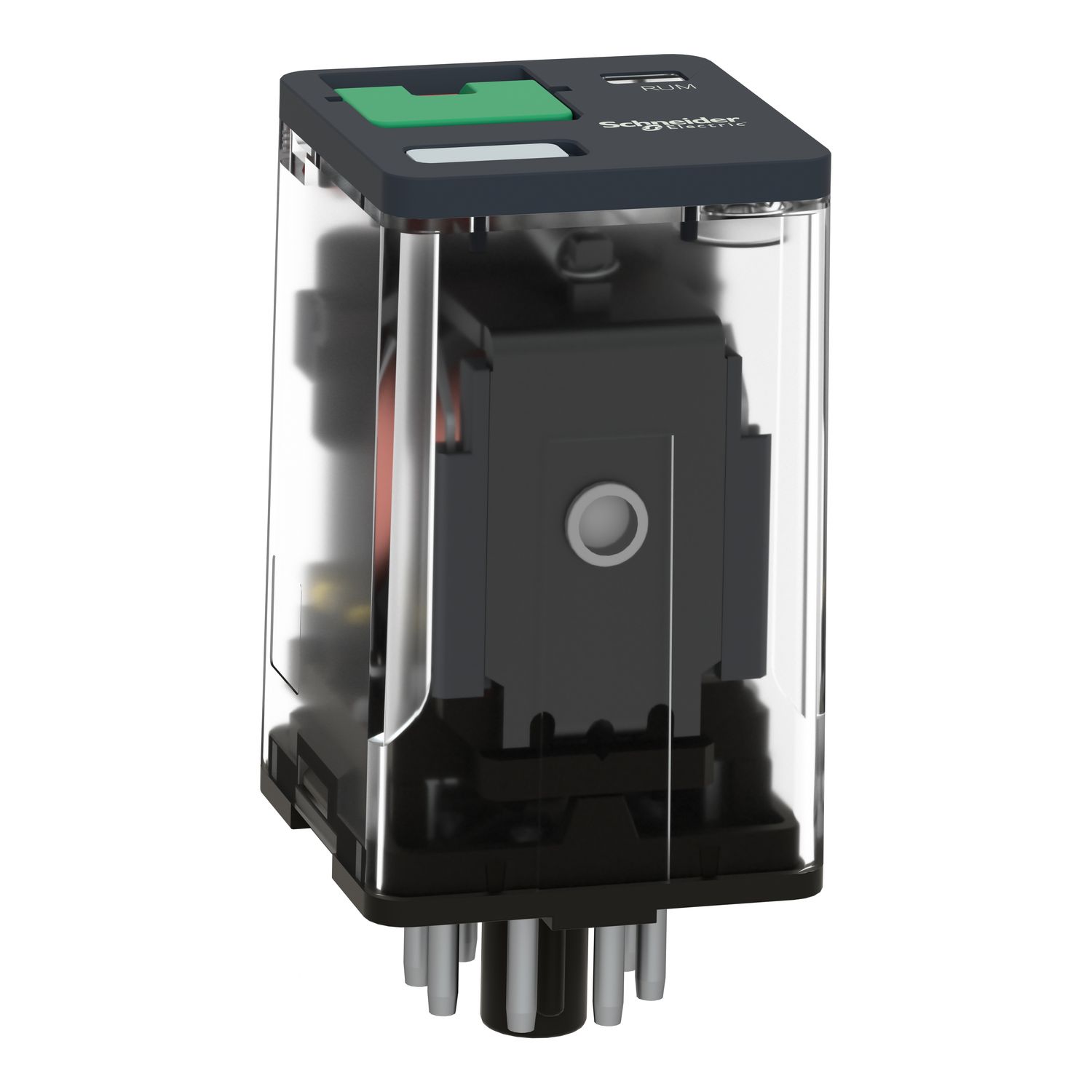 Picture of Universal plug in relay, Harmony Electromechanical Relays, 10A, 2CO, lockable test button, 230V AC