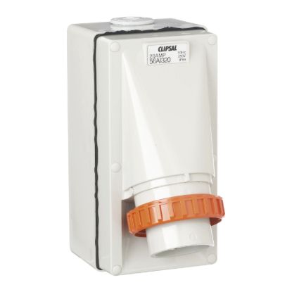 Picture of Appliance Inlet, Clipsal - 56 Series, IP66, 250V 20A - 3 Round Pins
