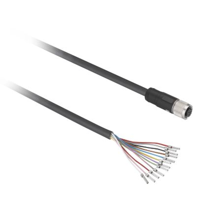 Picture of Pre wired connectors XZ, straight female, M12, 12 pins, cable PUR 5 m