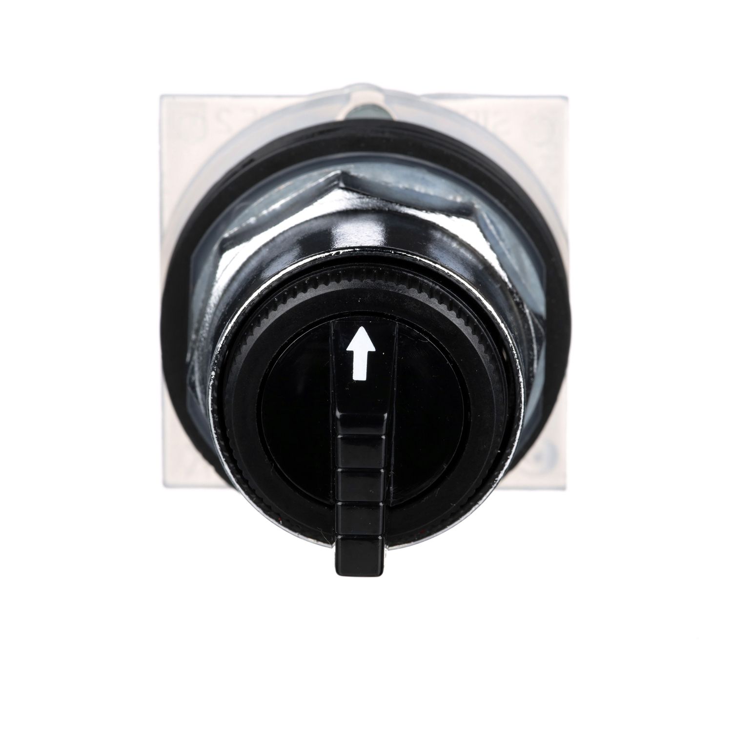 Picture of Selector switch head, Harmony 9001K, metal, standard handle, black, 30mm, 3 positions,return both sides to center