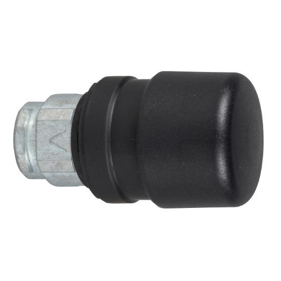 Picture of Head for non illuminated push button, Harmony XB4, metal, black mushroom 30mm, 22mm, spring return, unmarked
