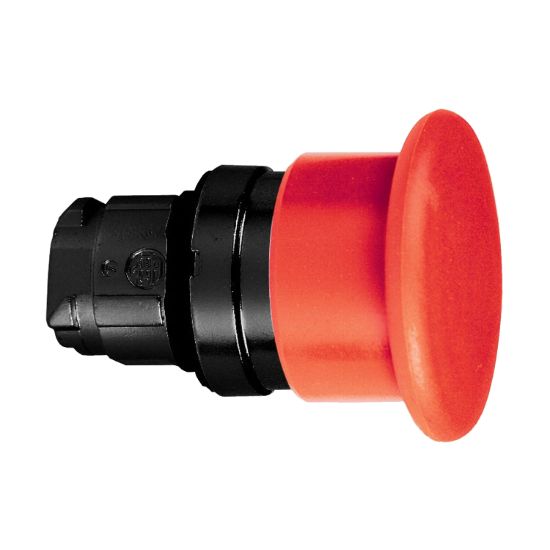 Picture of red Ø40 mushroom pushbutton head Ø22 spring return