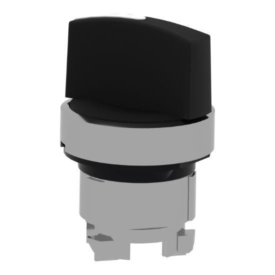 Picture of Selector switch head, Harmony XB4, metal, black, 22mm, 2 positions, stay put