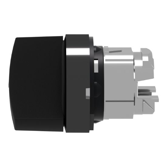 Picture of Head for selector switch, Harmony XB4, black metal, black, 22mm, 2 positions, stay put