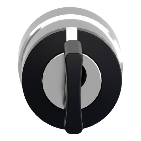 Picture of Head for key selector switch, Harmony XB4, metal, black, 22mm, key 455, 3 positions, spring right to center