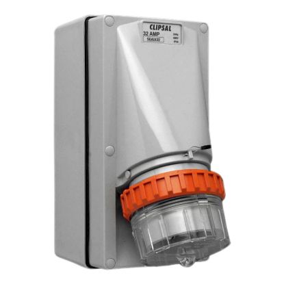 Picture of Appliance Inlet, Clipsal - 56 Series, 4 Round PIN, 32A, 500V, IP66