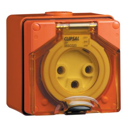 Picture of Surface Socket, Clipsal - 56 Series, IP66, 250V 20A - 3 Round Pins