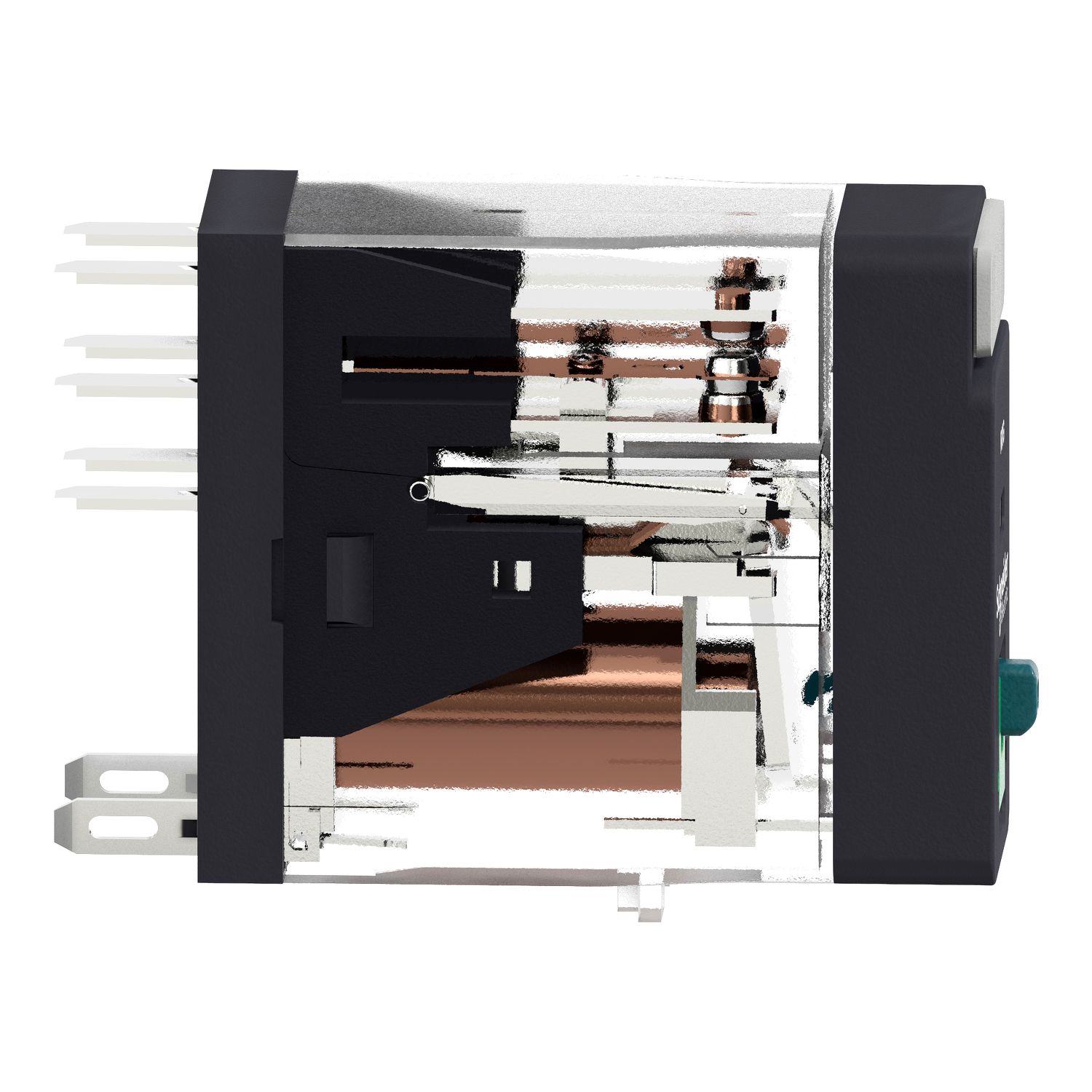 Picture of interface plug in relay, Harmony Electromechanical Relays, 5A, 2CO, lockable test but to n, 24V DC