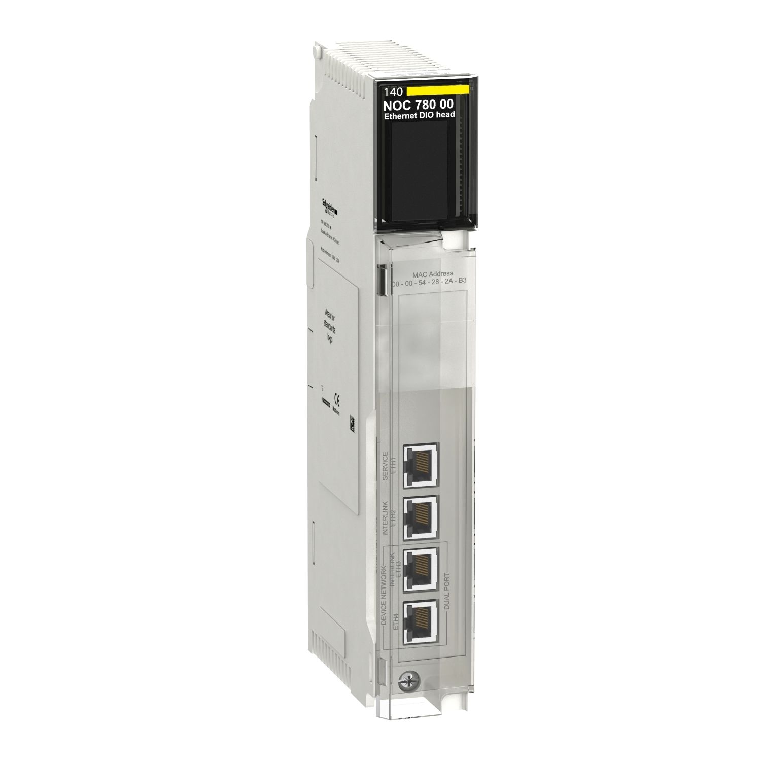 Picture of Ethernet I/O head module, Modicon Quantum, Modbus TCP, EtherNet I/P, 10/100Mbit/s