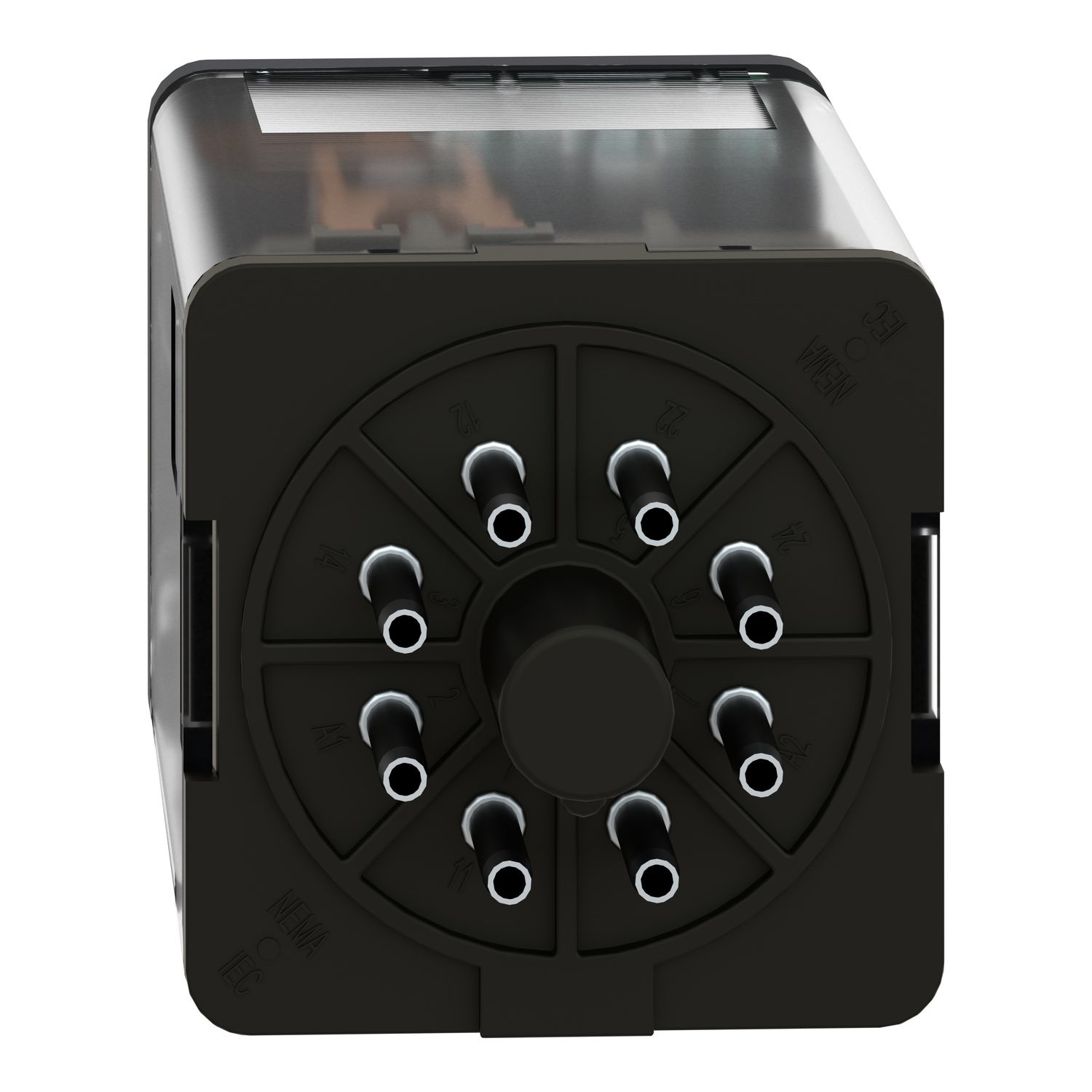 Picture of Universal plug in relay, Harmony Electromechanical Relays, 10A, 2CO, with LED, lockable test button, 24V DC