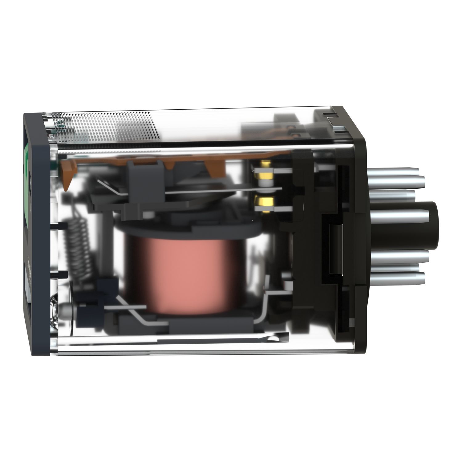 Picture of Universal plug in relay, Harmony Electromechanical Relays, 10A, 2CO, with LED, lockable test button, 24V DC