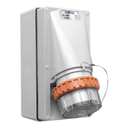 Picture of Appliance Inlet, Clipsal - 56 Series, 4 Round PIN, 50A, 500V, IP66