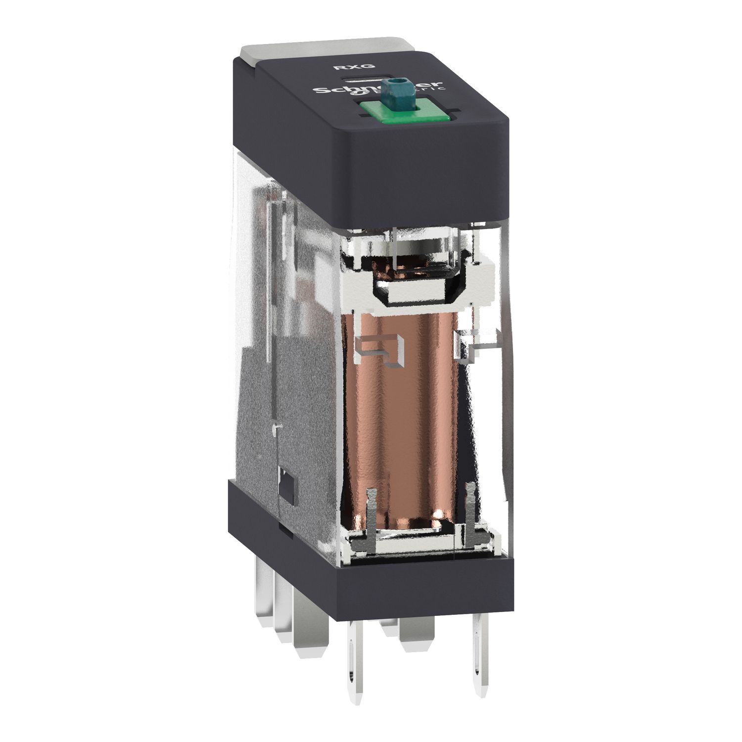 Picture of interface plug in relay, Harmony Electromechanical Relays, 5A, 2CO, lockable test but to n, 12V DC