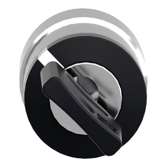 Picture of Head for key selector switch, Harmony XB4, metal, black, 22mm, key 458A, 2 positions, spring return right to left