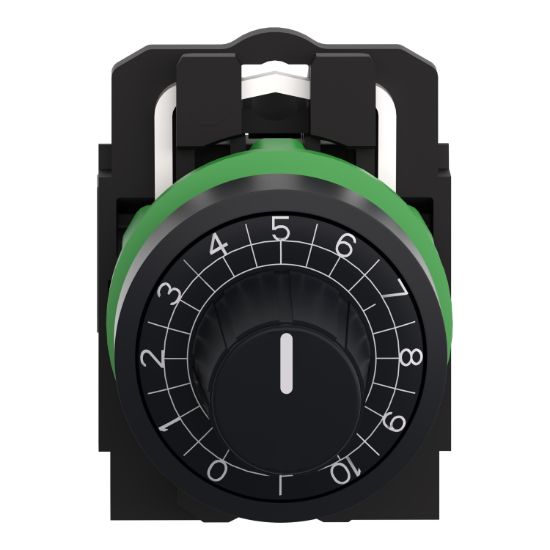 Picture of Potentiometer head, Harmony XB5, plastic,black, 22mm, for use with 6.35mm shaft