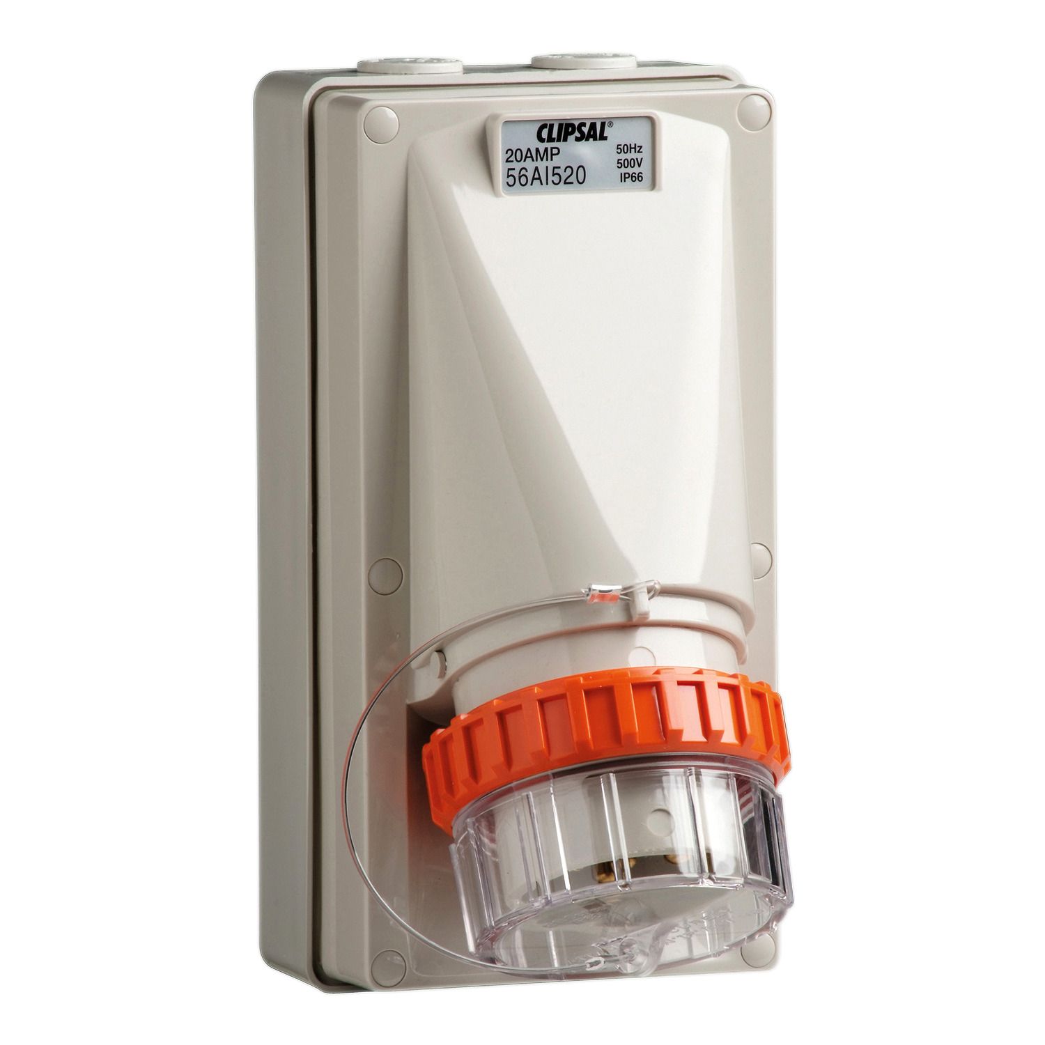 Picture of Appliance Inlet, Clipsal - 56 Series, 5 Round PIN, 20A, 500V, IP66