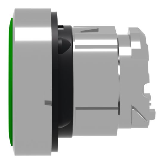 Picture of Head for non illuminated push button, Harmony XB4, metal, green, flush, 22mm, push push, unmarked
