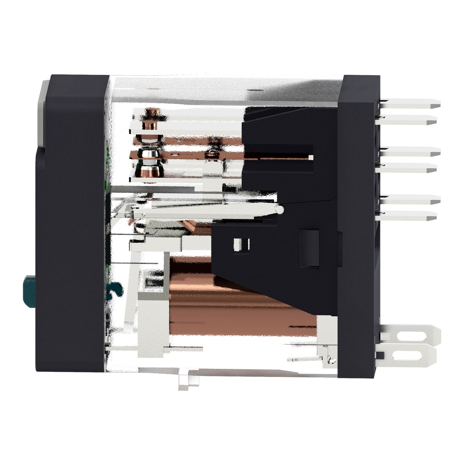 Picture of Interface plug in relay, Harmony Electromechanical Relays, 5A, 2CO, with LED, lockable test button, 24V DC