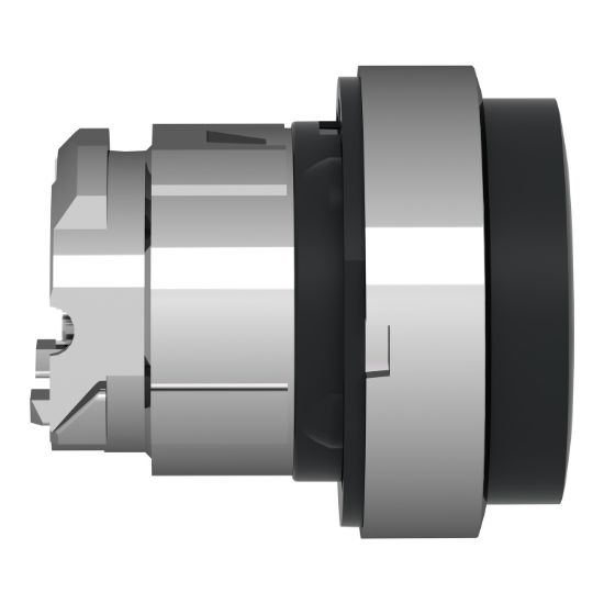 Picture of Push button head, Harmony XB4, metal, projecting, black, 22mm, spring return, unmarked