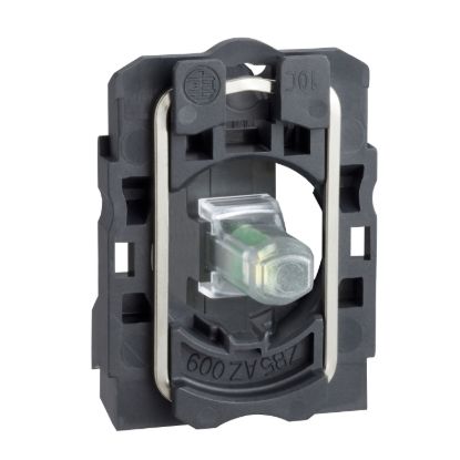Picture of green flashing light block with body/fixing collar integral LED 24V