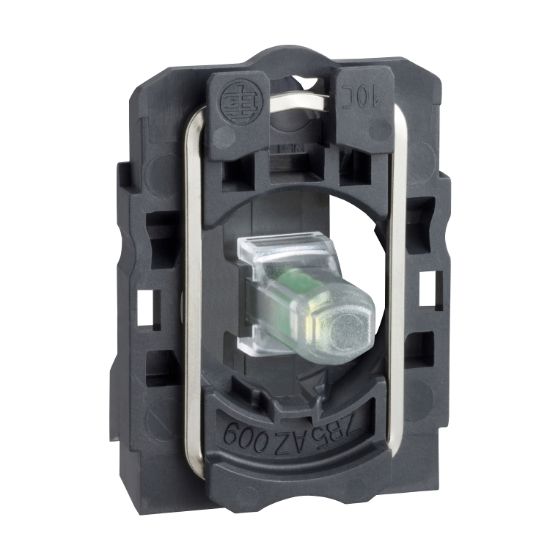 Picture of green flashing light block with body/fixing collar integral LED 24V