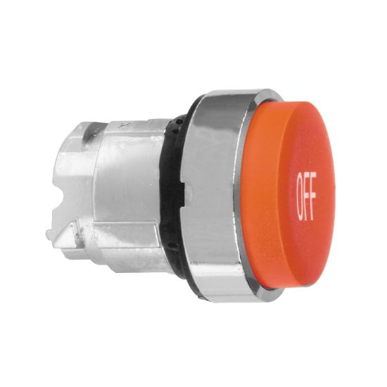 Picture of Head for non illuminated push button, Harmony XB4, red projecting pushbutton Ø22 mm spring return "OFF"