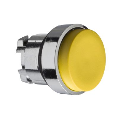 Picture of Head for illuminated push button, Harmony XB4, metal, yellow projecting, 22mm, spring return, unmarked
