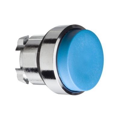 Picture of Head for non illuminated push button, Harmony XB4, blue projecting pushbutton Ø22 mm spring return unmarked