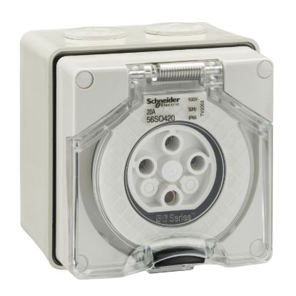 Picture of Surface Socket, Clipsal - 56 Series, IP66, 500V 20A - 4 Round Pins