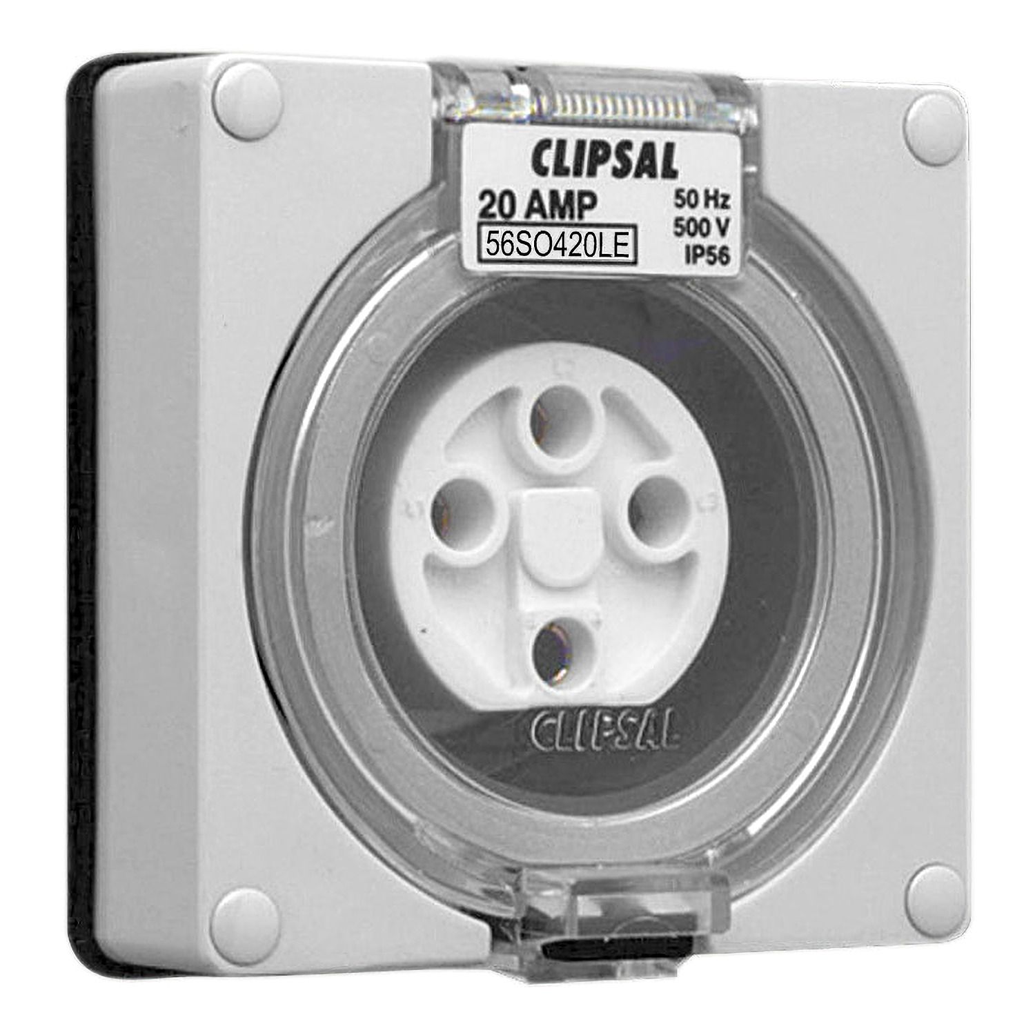 Picture of Socket Outlet, Clipsal - 56 Series, Surface 4 PIN Round 20A Less Enclosure