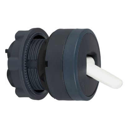 Picture of Head for selector switch, Harmony XB5, black toggle switch, white lever, 22mm, 2 positions, stay put