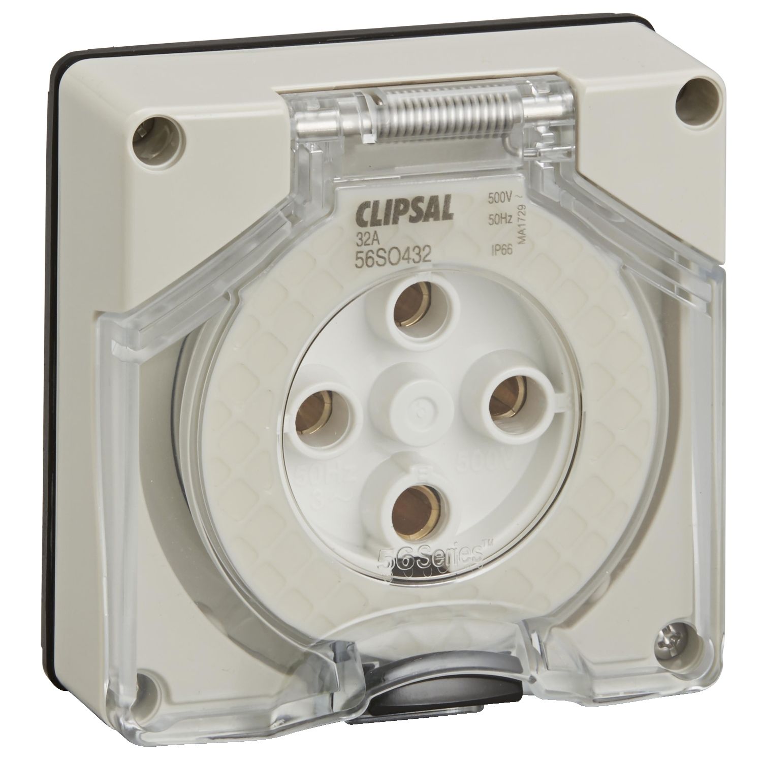 Picture of Socket Outlet, Clipsal - 56 Series, Surface 4 PIN Round 32A Less Enclosure