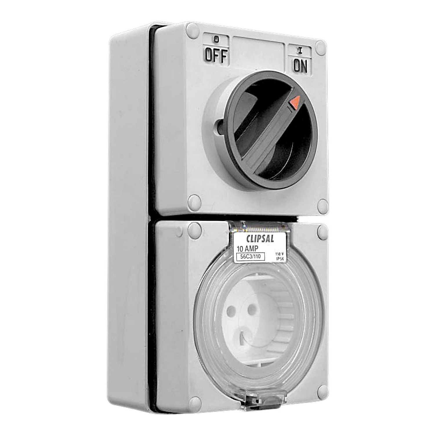 Picture of Switched Socket Outlet, Clipsal - 56 Series, 110V, 10A, 3 PIN, IP66