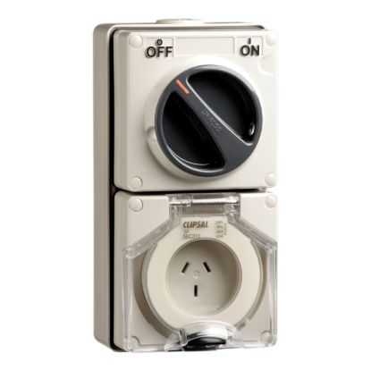 Picture of Switched Socket Outlet, Clipsal - 56 Series, 250V, 10A, 3 Flat Pin