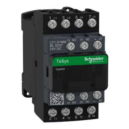 Picture of Contactor, TeSys Deca S207,4P(2NO+2NC),AC-1 32A , <=440V, 24V DC coil low consumption coil, lugs-ring terminal
