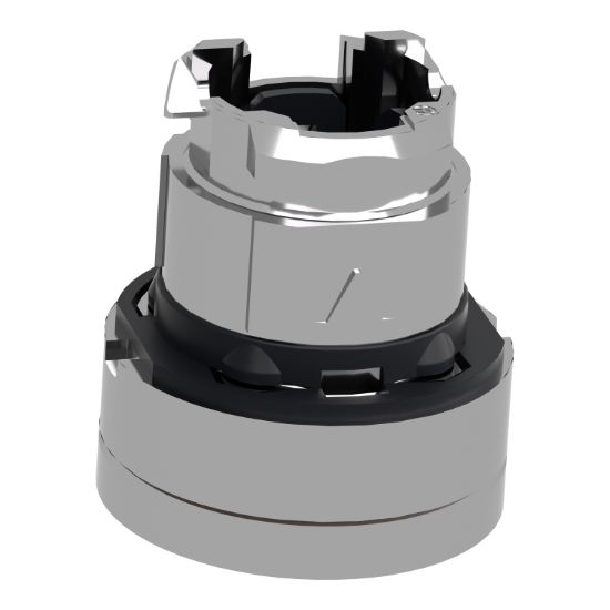 Picture of Head for illuminated push button, Harmony XB4, metal, white flush, 22mm, universal LED, push push, unmarked