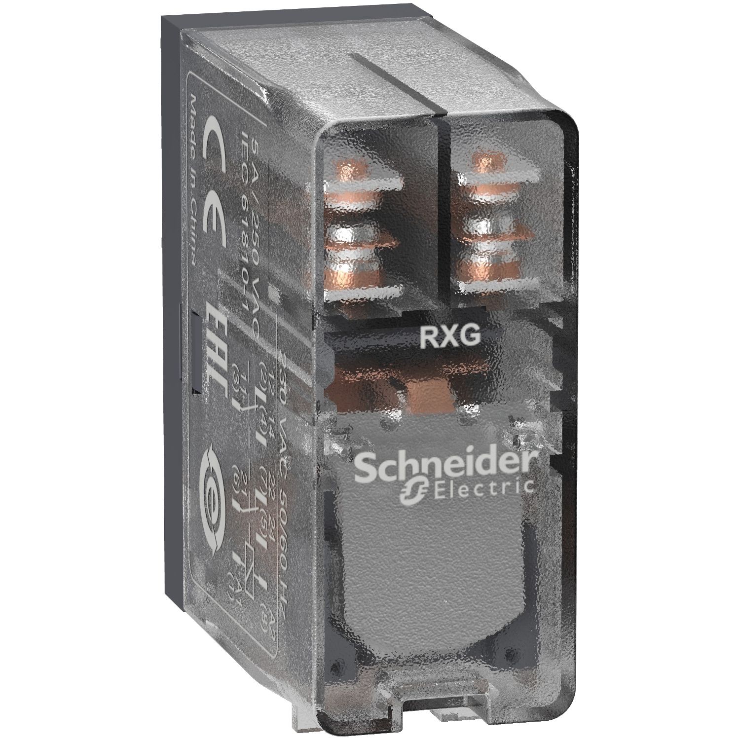 Picture of interface plug in relay, Harmony Electromechanical Relays, 5A, 2CO, clear cover, 24V AC