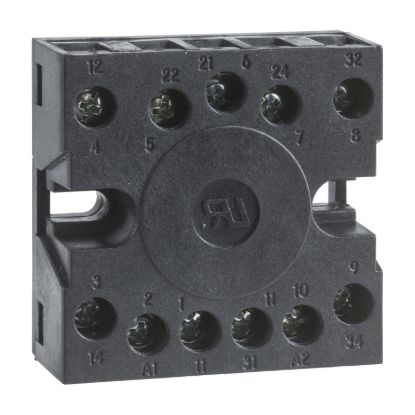 Picture of socket, Harmony Timer Relays, for RE48 relays, screw terminals connections on rear face, 11 pins, IP 20