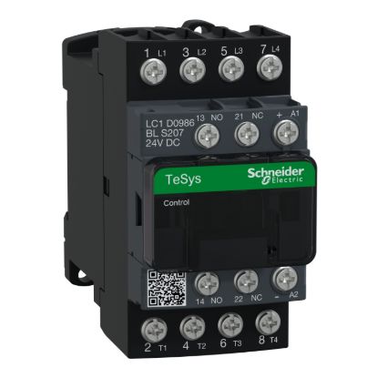 Picture of Contactor, TeSys Deca S207,4P(2NO+2NC),AC-1 20A , <=440V, 24V DC low consumption coil, lugs-ring terminal