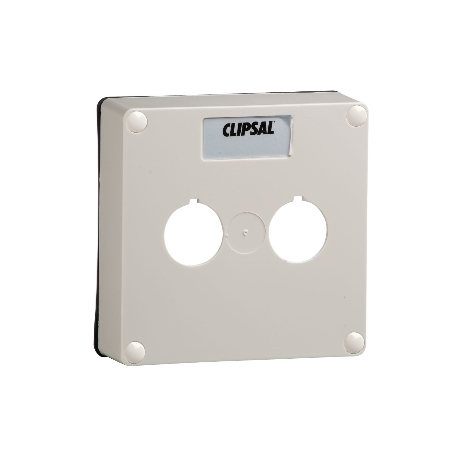 Picture of Lid, Clipsal - 56 Series, 1 Gang with 2 X 22mm Diameter Apertures. Made of Plastic & Includes Gasket
