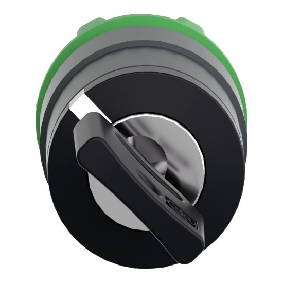 Picture of Head for key selector switch, Harmony XB5, plastic, black, 22mm, key 421E, 2 positions, spring return right to left