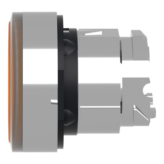 Picture of Head for illuminated push button, Harmony XB4, metal, orange flush, 22mm, universal LED, push push, unmarked