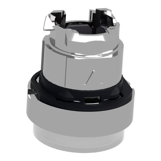 Picture of Head for illuminated push button, Harmony XB4, metal, white projecting, 22mm, push push, universal LED, unmarked