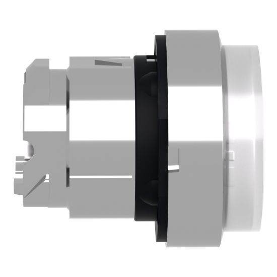 Picture of Head for illuminated push button, Harmony XB4, metal, white projecting, 22mm, push push, universal LED, unmarked