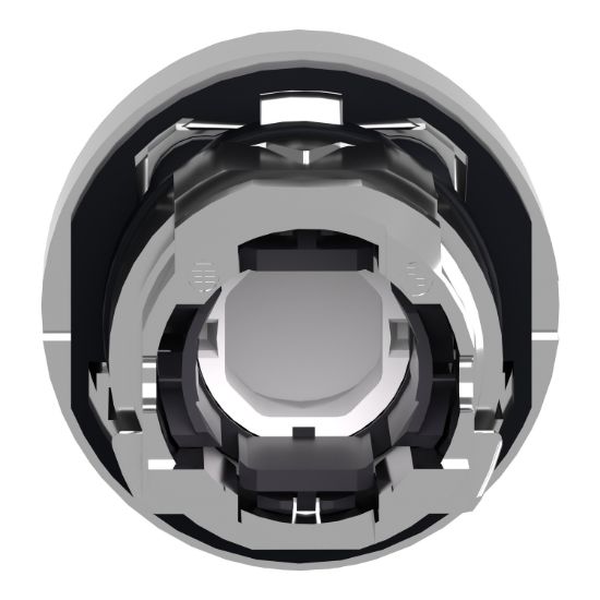 Picture of Head for illuminated push button, Harmony XB4, metal, red projecting, 22mm, push push, universal LED, unmarked