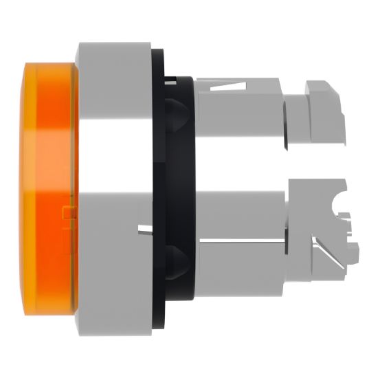 Picture of Head for illuminated push button, Harmony XB4, metal, orange projecting, 22mm, push push, universal LED, unmarked