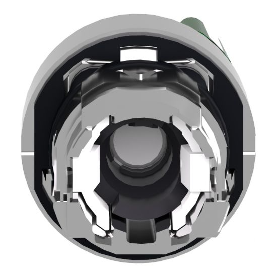 Picture of Head for illuminated selector switch, Harmony XB4, metal, green handle, 22mm, universal LED, 2 positions, stay put