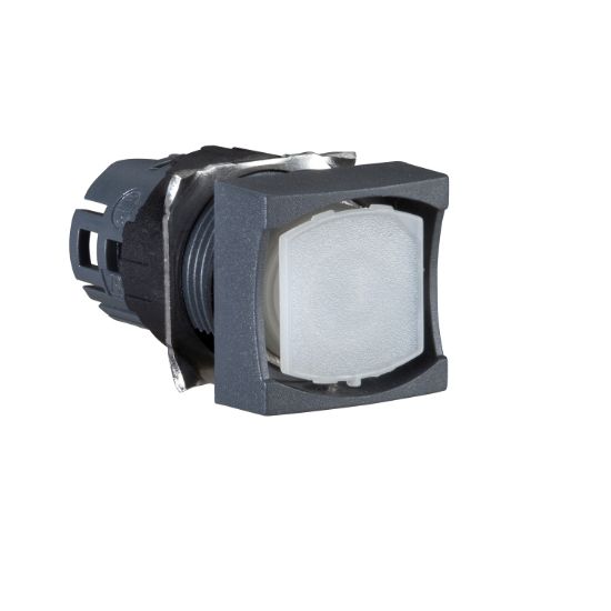 Picture of Head for illuminated push button, Harmony XB6, square pushbutton Ø 16 spring return without cap 12...24 V